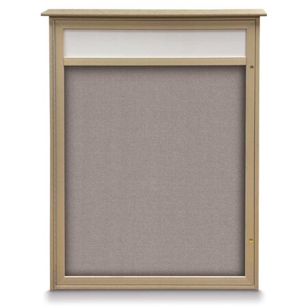 United Visual Products Double Door Enclosed Indoor Letterboard UV1142H-GOLD-GREYVL